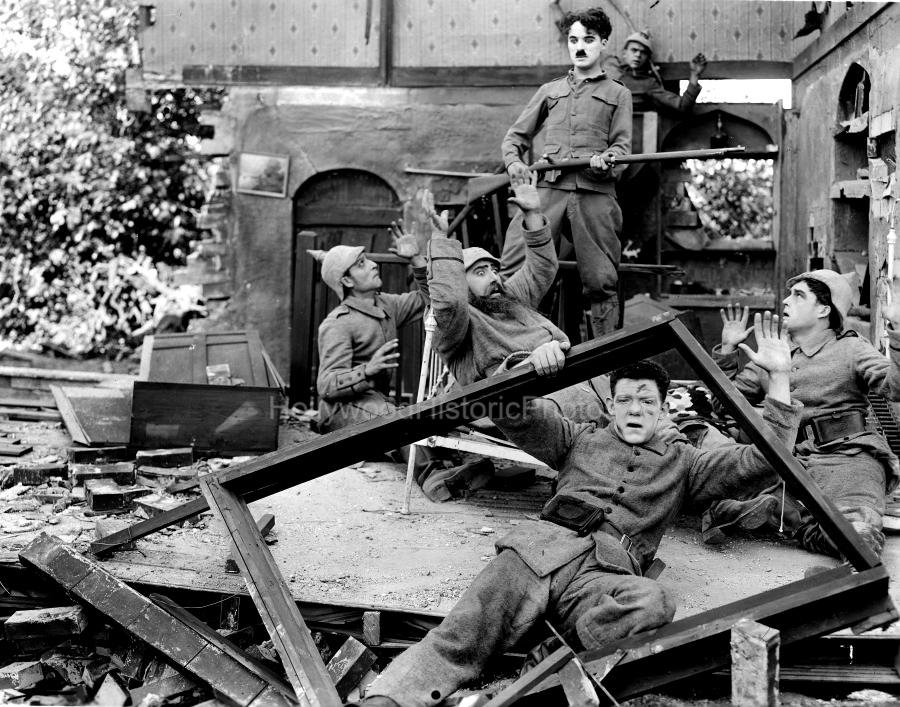 Charlie Chaplin 1918 2 Filming Shoulder Arms WM.jpg